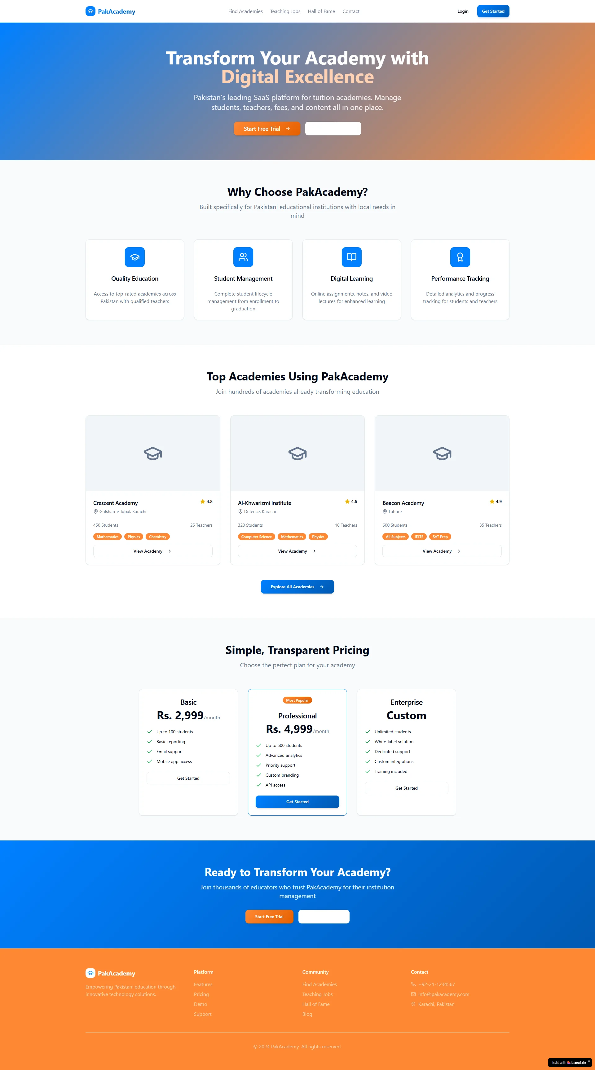 PakAcademy logo – online learning platform in Pakistan offering quality education, courses, and knowledge resources. Developed by Rafenthic IT Solutions